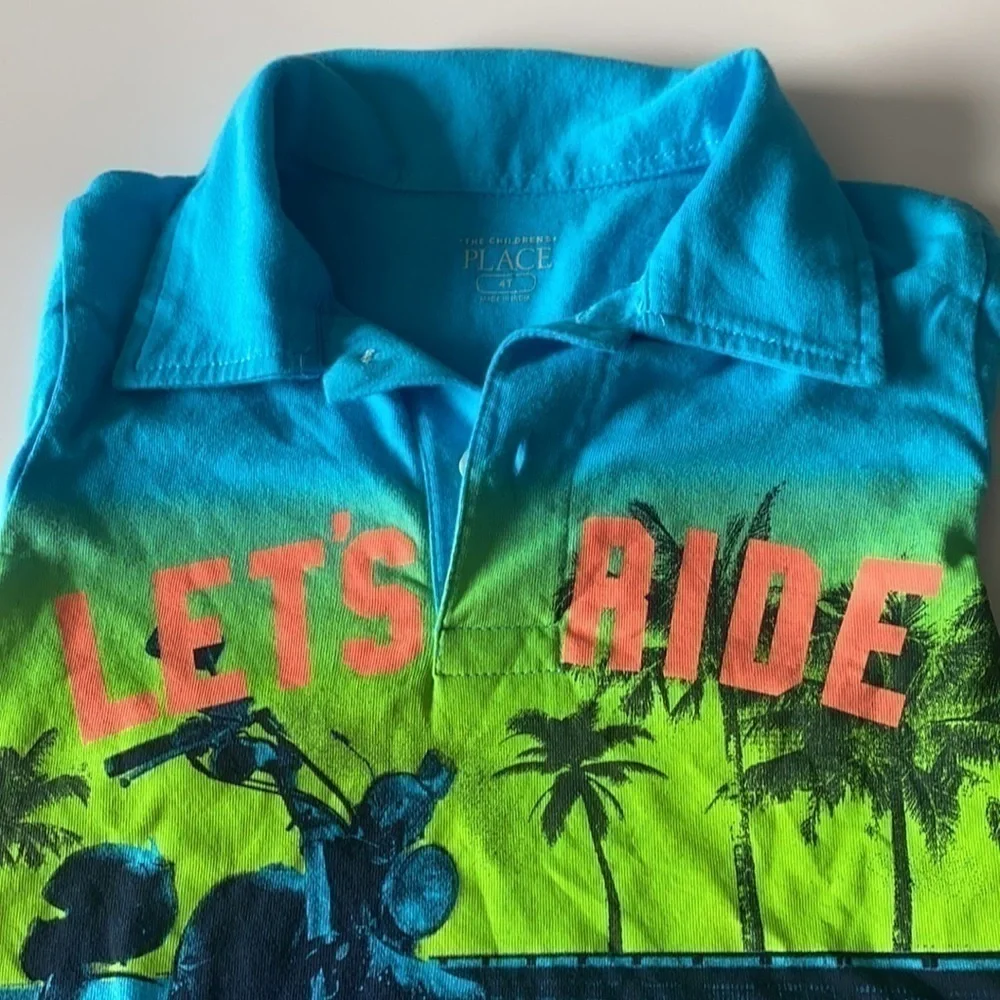 Let’s Ride blue boys polo size 4T